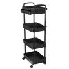 Rolling Utility Cart Movable Storage Organizer with Drawer Lockable Wheels 360 Degree Rotatable Hallow Design for Bedroom Bathroom Kitchen