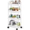 Rolling Utility Cart Movable Storage Organizer with Drawer Lockable Wheels 360 Degree Rotatable Hallow Design for Bedroom Bathroom Kitchen